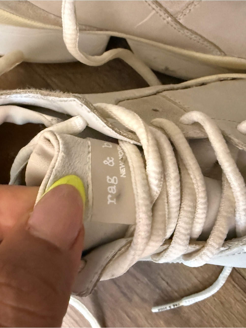 rag & bone White and Tan Low-Top Manston Runner Sneakers - Picture 12 of 14